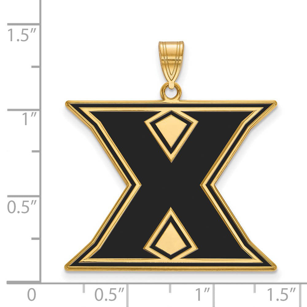 Alternate view of the 14k Gold Plated Silver Xavier U. XL Enamel 'X' Pendant by The Black Bow Jewelry Co.
