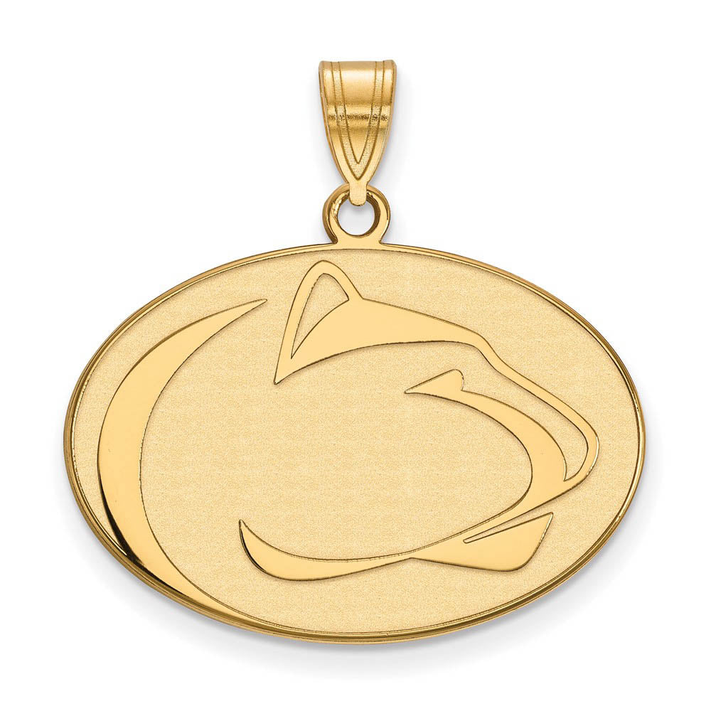 14k Gold Plated Silver Penn State Large Pendant, Item P24851 by The Black Bow Jewelry Co.