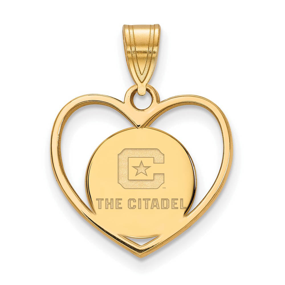 14K Yellow Gold Plated S. Silver The Citadel Heart Pendant, Item P24866 by The Black Bow Jewelry Co.