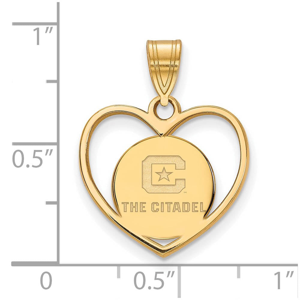 Alternate view of the 14K Yellow Gold Plated S. Silver The Citadel Heart Pendant by The Black Bow Jewelry Co.