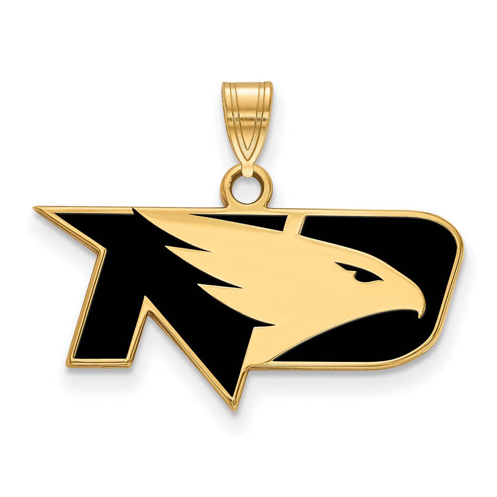 14k Gold Plated Silver North Dakota Small Enamel Pendant, Item P24868 by The Black Bow Jewelry Co.