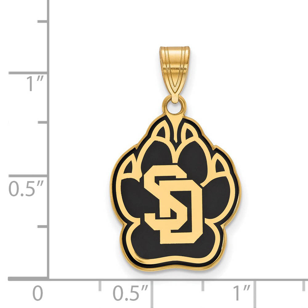 Alternate view of the 14k Gold Plated Silver South Dakota Large Enamel Pendant by The Black Bow Jewelry Co.