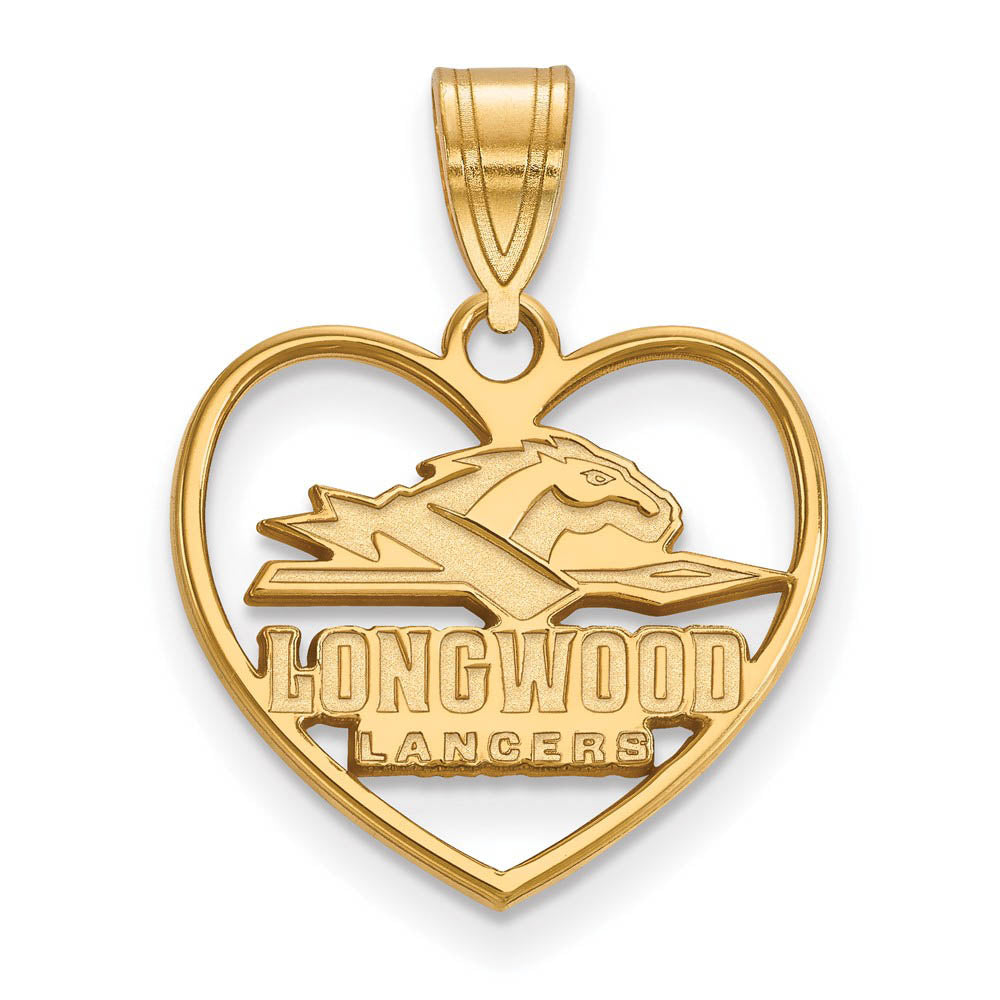 14k Gold Plated Silver Longwood U Heart Pendant, Item P24876 by The Black Bow Jewelry Co.