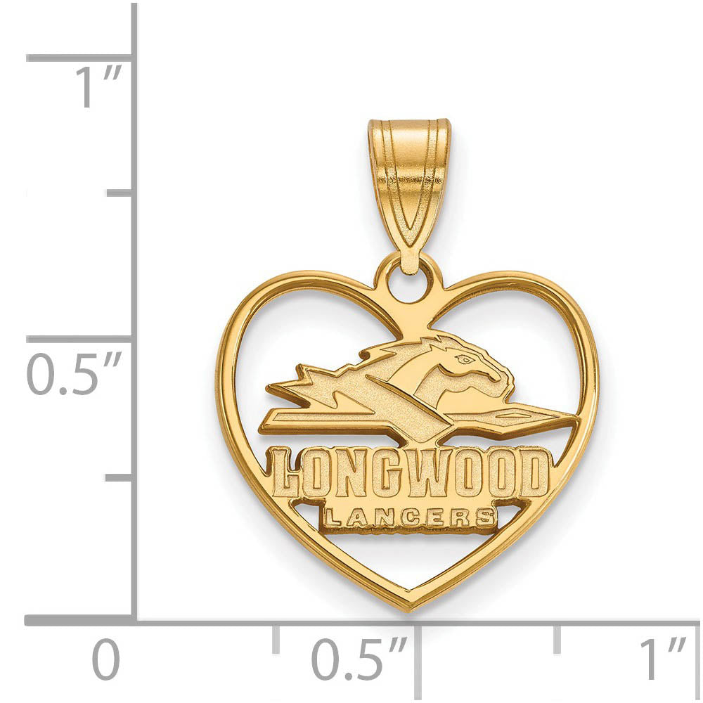 Alternate view of the 14k Gold Plated Silver Longwood U Heart Pendant by The Black Bow Jewelry Co.