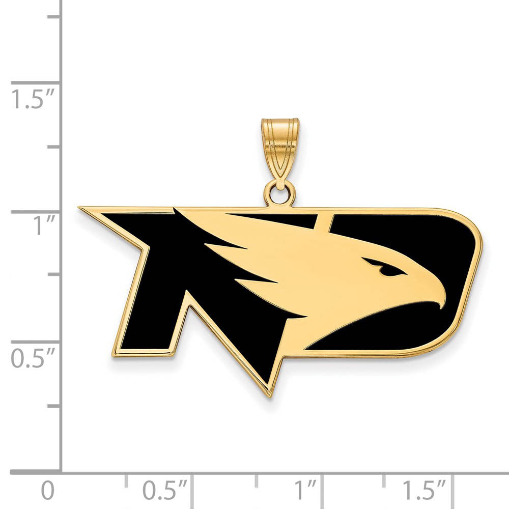 Alternate view of the 14k Gold Plated Silver North Dakota Large Enamel Pendant by The Black Bow Jewelry Co.