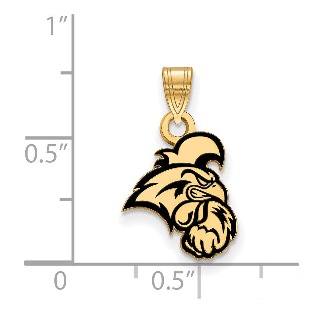 Alternate view of the 14k Gold Plated Silver Coastal Carolina U Small Enamel Pendant by The Black Bow Jewelry Co.