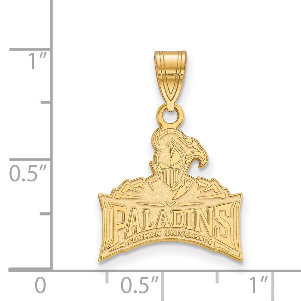 Alternate view of the 14k Gold Plated Silver Furman U Medium Pendant by The Black Bow Jewelry Co.
