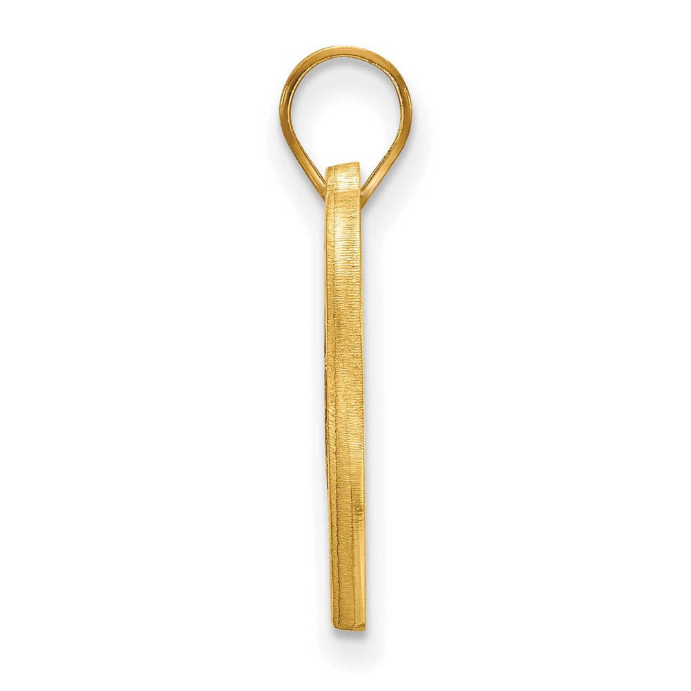 Alternate view of the 14k Gold Plated Silver Kansas State Heart Pendant by The Black Bow Jewelry Co.