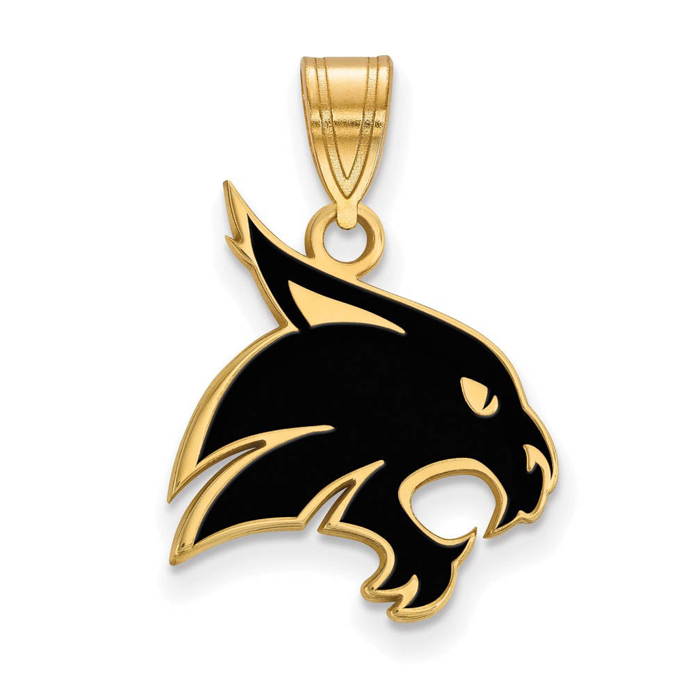 14k Gold Plated Silver Texas State Large Enamel Pendant, Item P24979 by The Black Bow Jewelry Co.