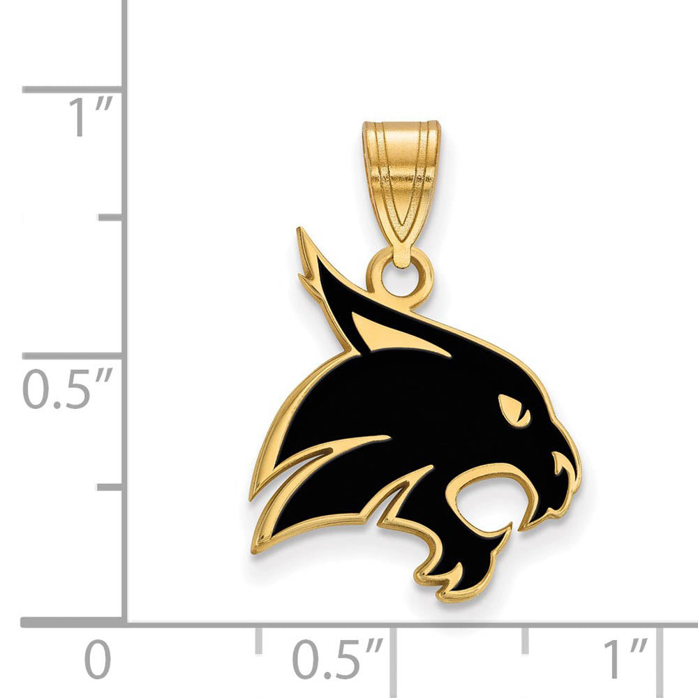Alternate view of the 14k Gold Plated Silver Texas State Large Enamel Pendant by The Black Bow Jewelry Co.