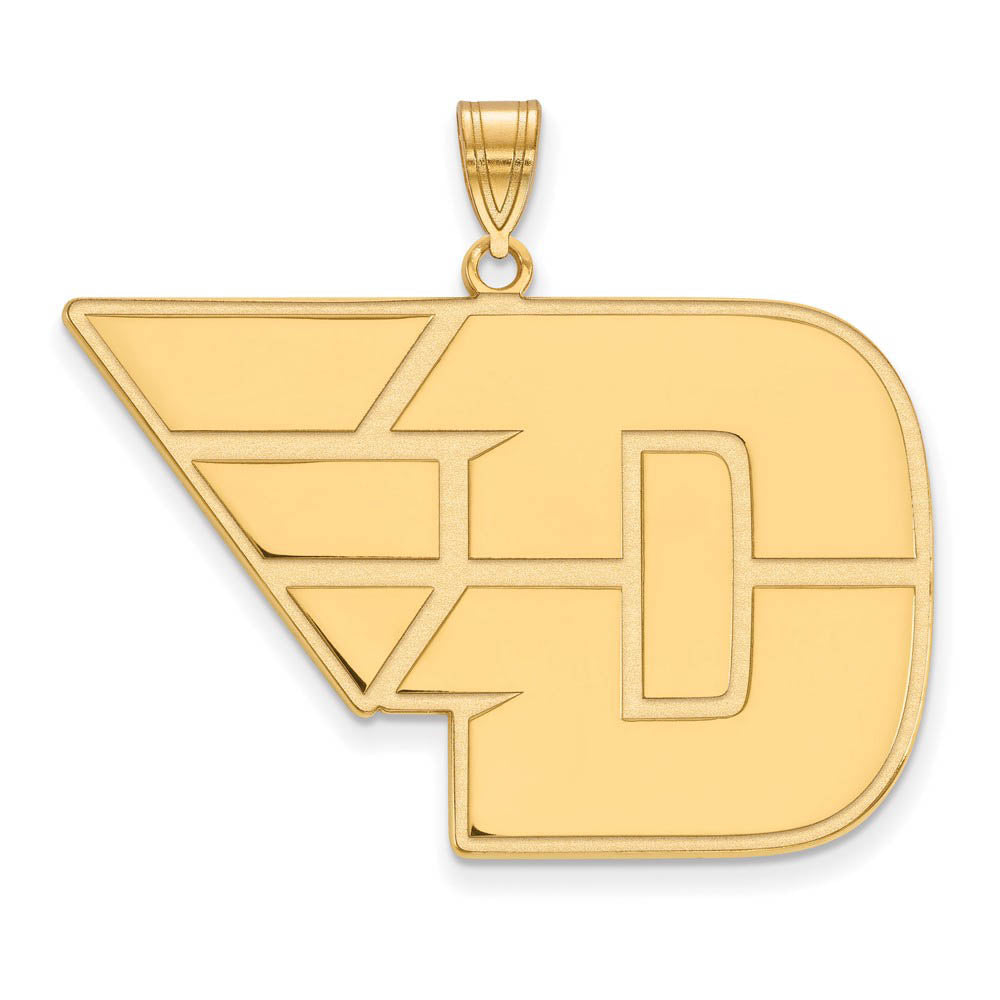 14k Gold Plated Silver U of Dayton XL Pendant, Item P24982 by The Black Bow Jewelry Co.