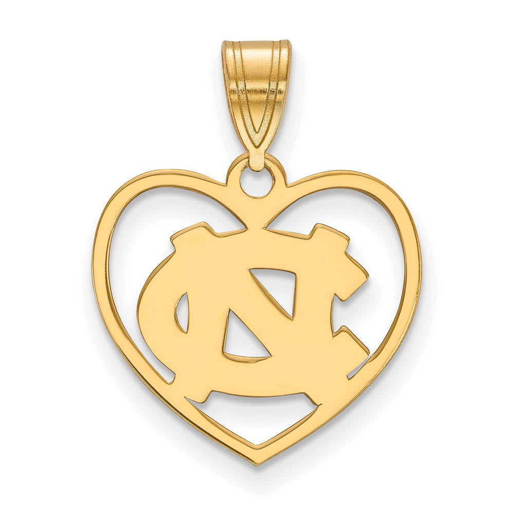 14k Gold Plated Silver North Carolina Heart Pendant, Item P24992 by The Black Bow Jewelry Co.
