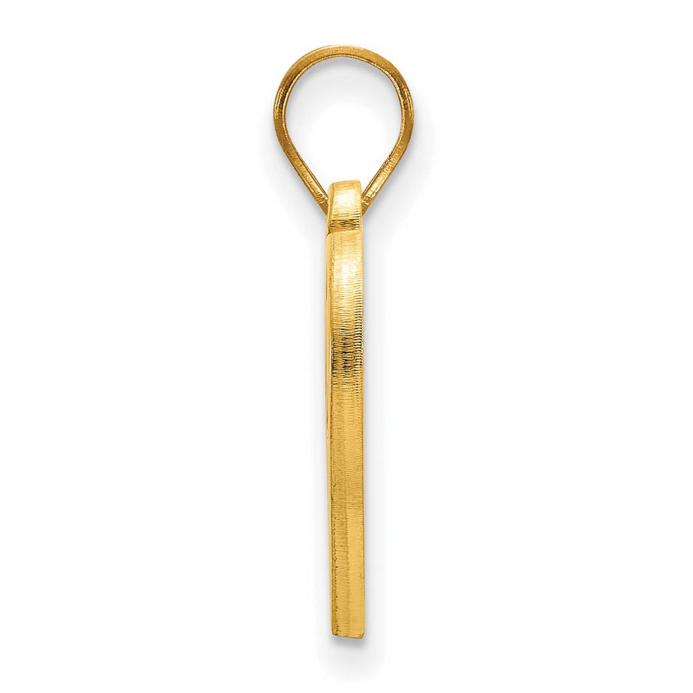 Alternate view of the 14k Gold Plated Silver West Virginia U. Logo Heart Pendant by The Black Bow Jewelry Co.