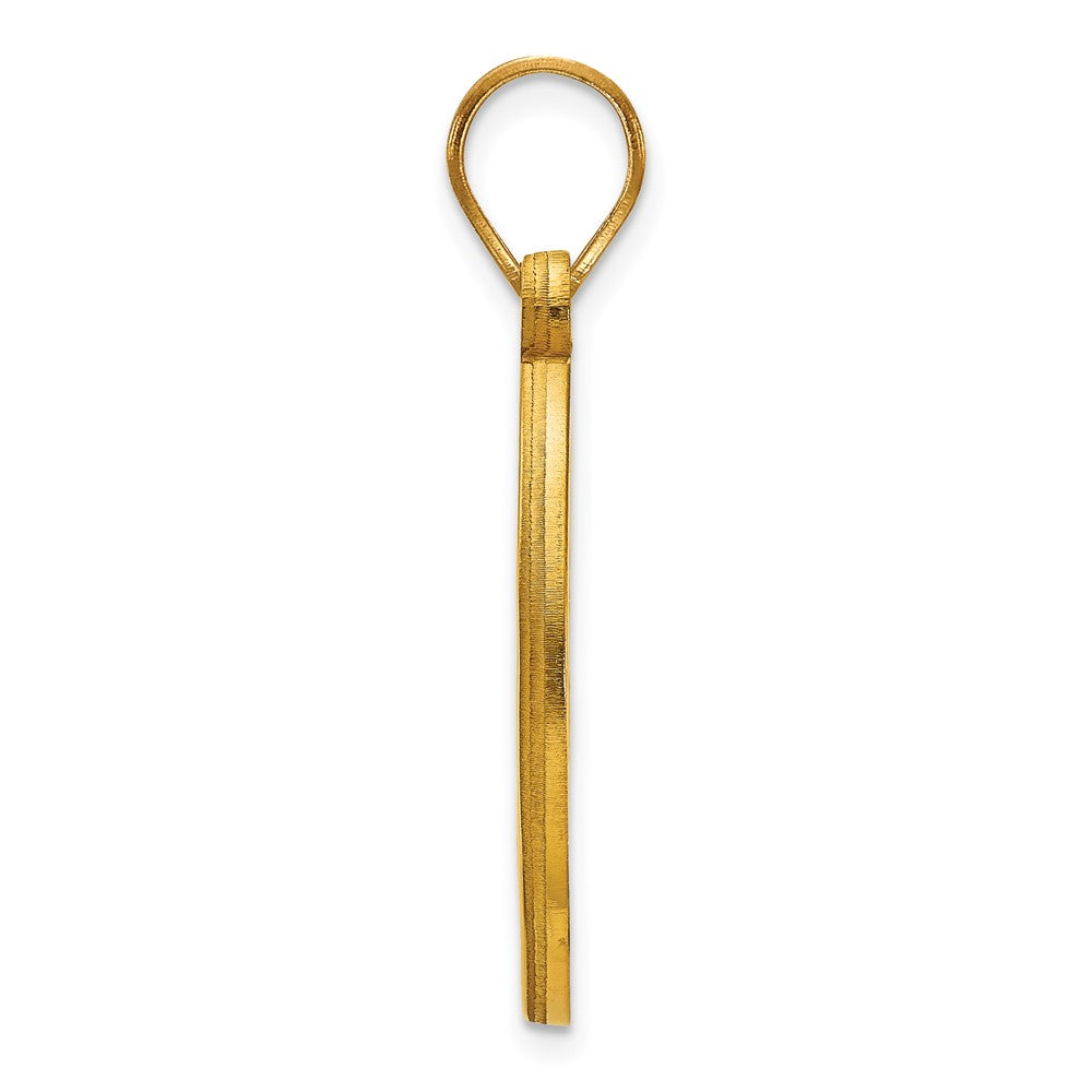 Alternate view of the 14k Gold Plated Silver Baylor U SM 'BU' Circle Pendant by The Black Bow Jewelry Co.