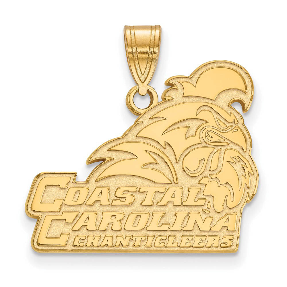 14k Gold Plated Silver Coastal Carolina U Large Pendant, Item P25002 by The Black Bow Jewelry Co.
