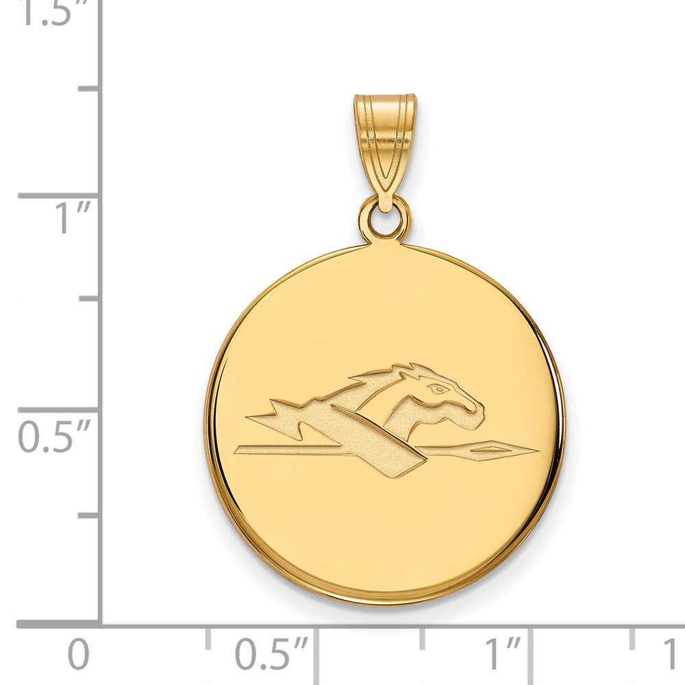 Alternate view of the 14k Gold Plated Silver Longwood U Large Disc Pendant by The Black Bow Jewelry Co.