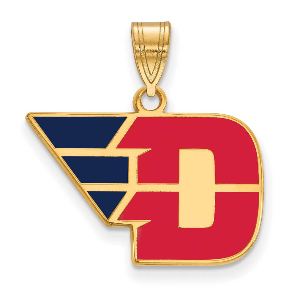 14k Gold Plated Silver U. of Dayton Medium Enamel Pendant, Item P25017 by The Black Bow Jewelry Co.