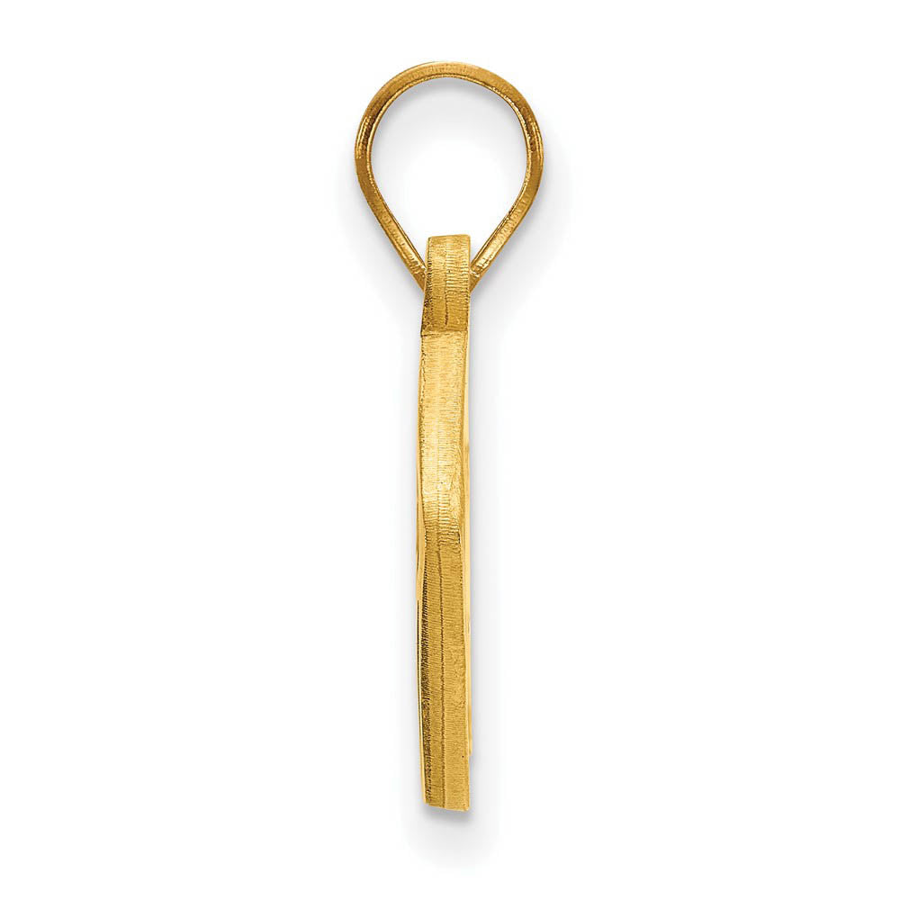 Alternate view of the 14k Gold Plated Silver West Virginia U. Logo Football Pendant by The Black Bow Jewelry Co.