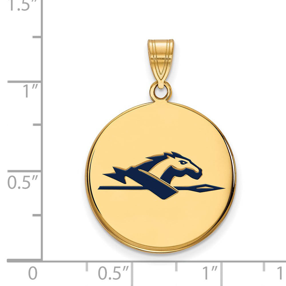 Alternate view of the 14k Gold Plated Silver Longwood U Large Enamel Disc Pendant by The Black Bow Jewelry Co.