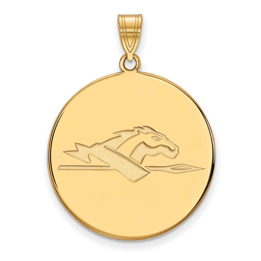 14k Gold Plated Silver Longwood U XL Disc Pendant, Item P25047 by The Black Bow Jewelry Co.
