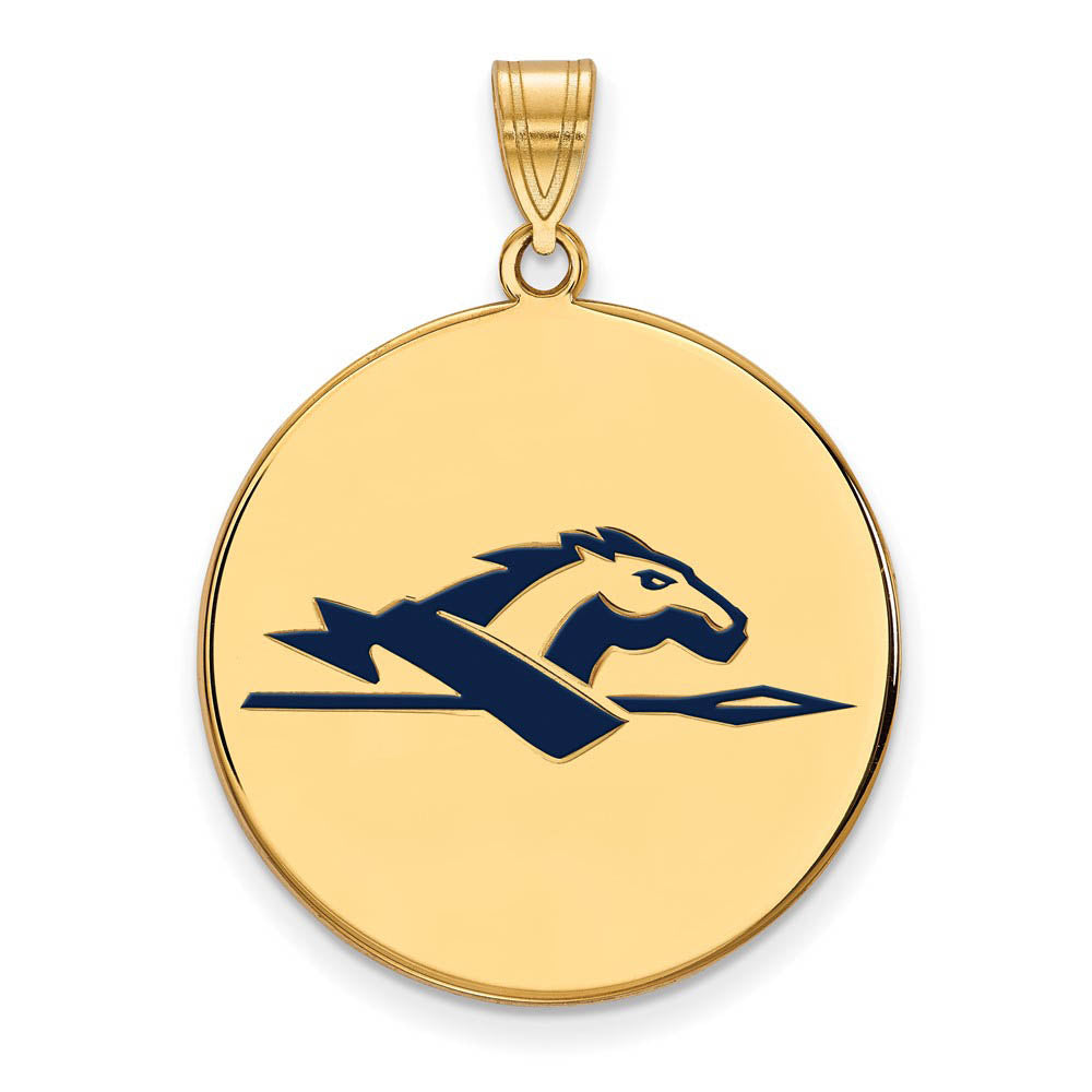 14k Gold Plated Silver Longwood U XL Enamel Disc Pendant, Item P25068 by The Black Bow Jewelry Co.