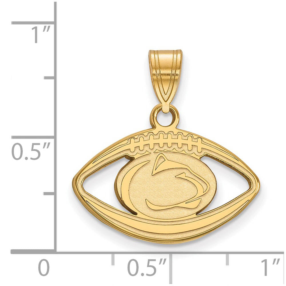Alternate view of the 14k Gold Plated Silver Penn State Football Pendant by The Black Bow Jewelry Co.