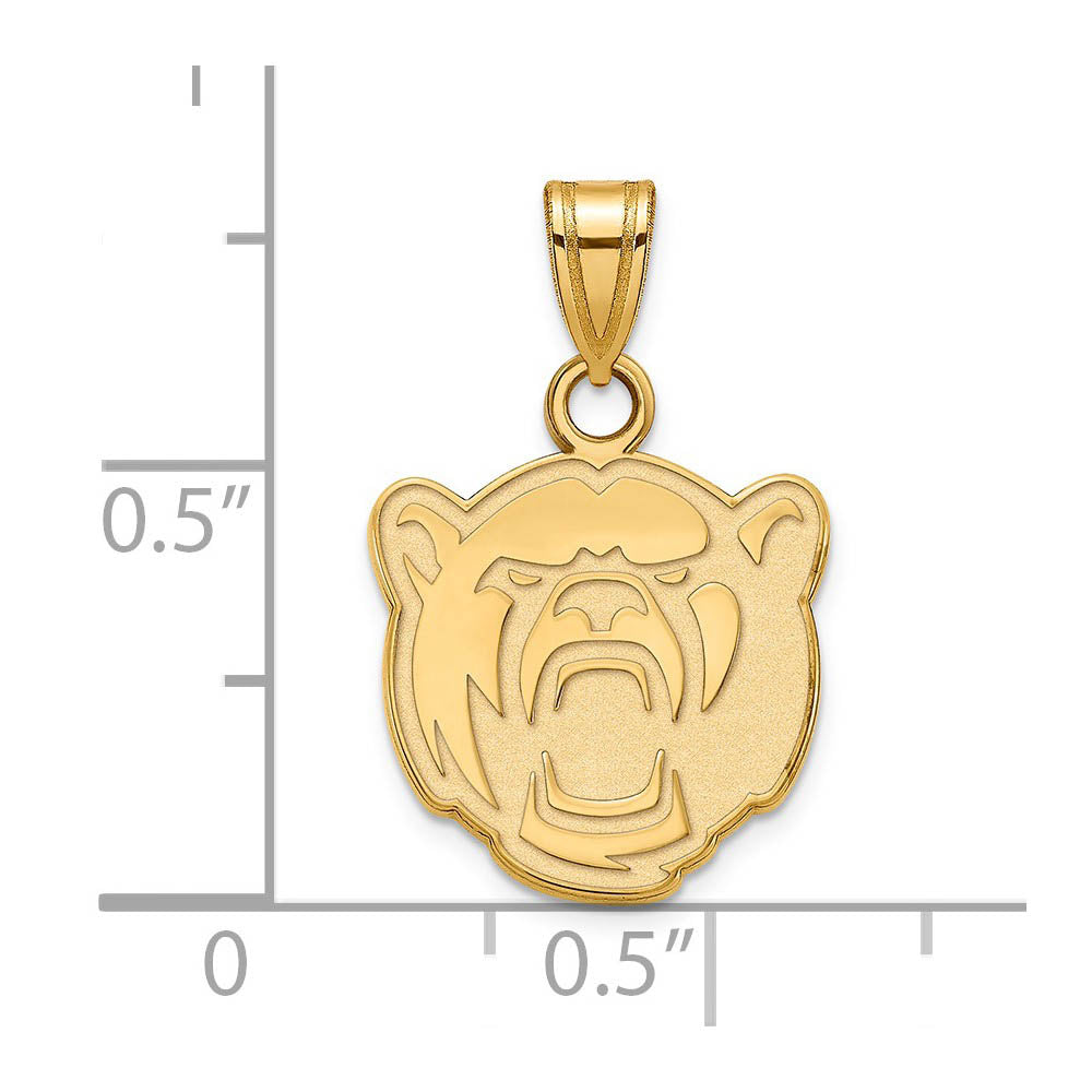 Alternate view of the 14k Gold Plated Silver Baylor U Small Bears Pendant by The Black Bow Jewelry Co.