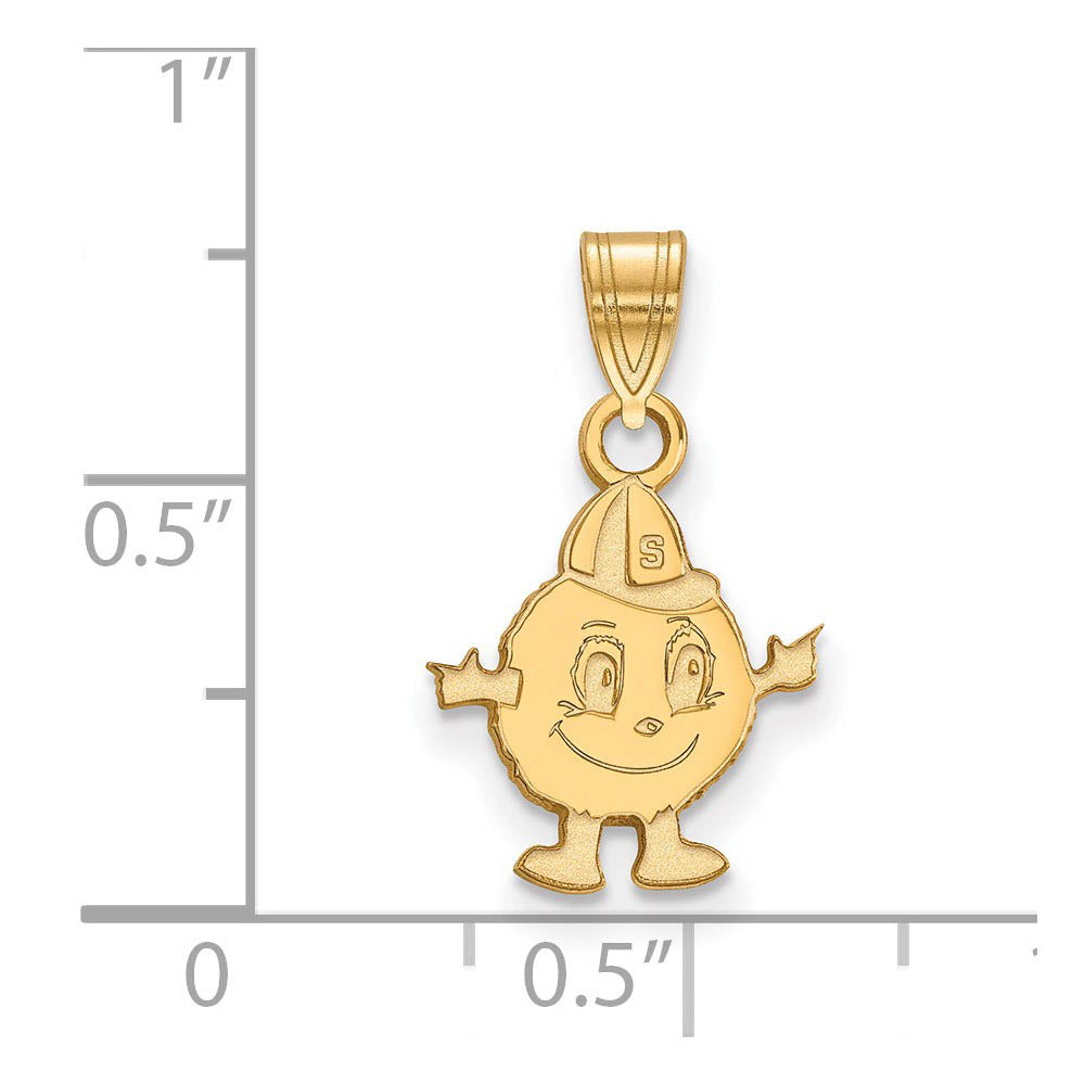 Alternate view of the 14k Gold Plated Silver Syracuse U. Small Mascot Pendant by The Black Bow Jewelry Co.