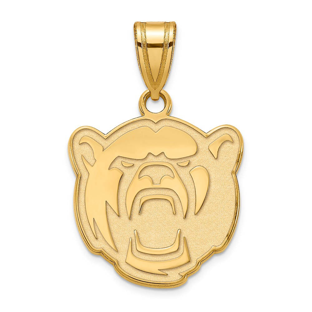 14k Gold Plated Silver Baylor U Medium Bears Pendant, Item P25097 by The Black Bow Jewelry Co.