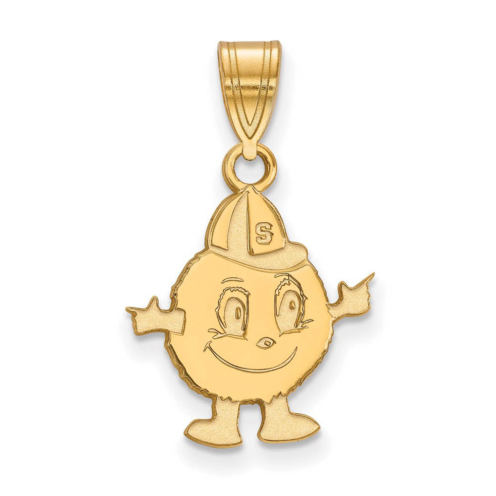 14k Gold Plated Silver Syracuse U. Medium Pendant, Item P25101 by The Black Bow Jewelry Co.