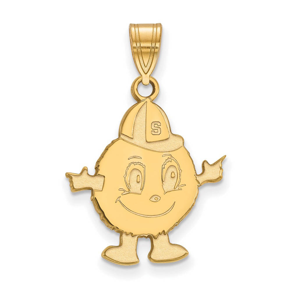 14k Gold Plated Silver Syracuse U. Large Mascot Pendant, Item P25108 by The Black Bow Jewelry Co.