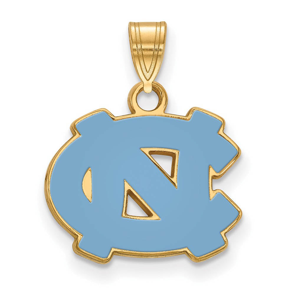 14k Gold Plated Silver North Carolina Small Enamel Pendant, Item P25122 by The Black Bow Jewelry Co.