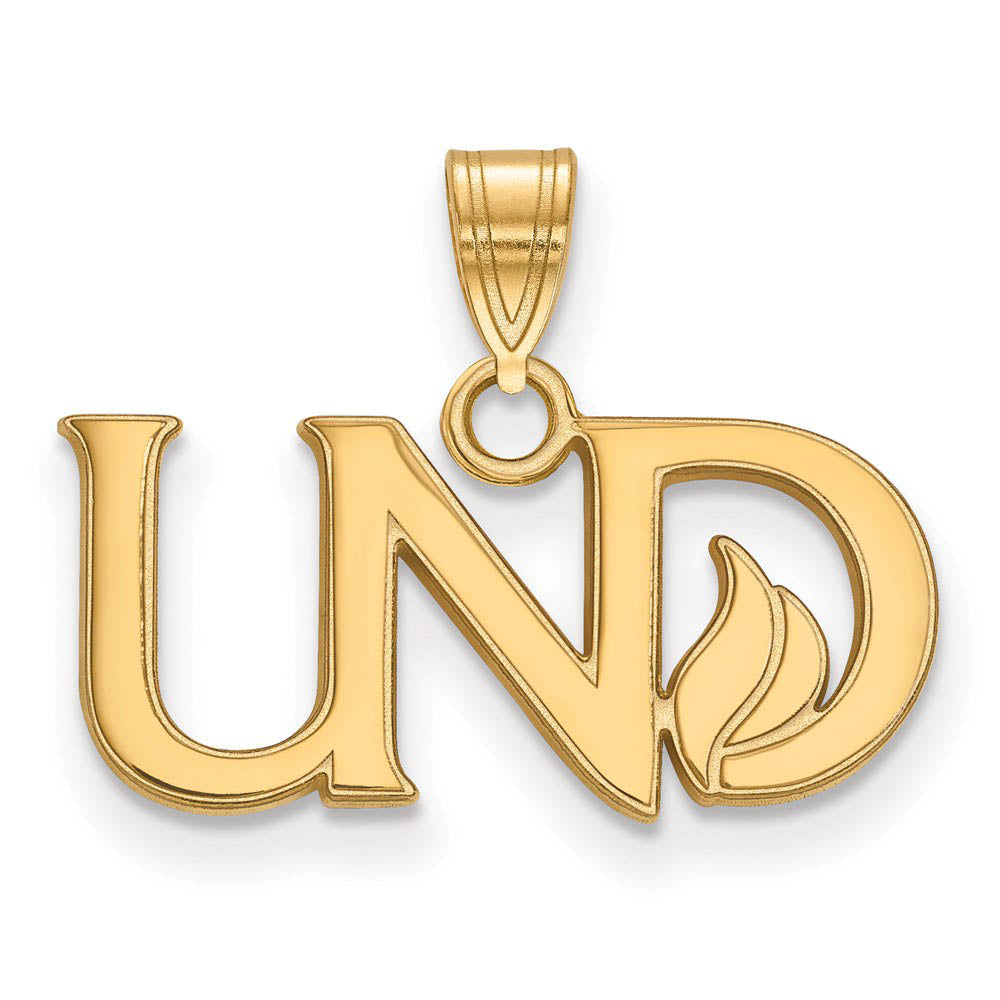 14k Gold Plated Silver North Dakota Small Pendant, Item P25123 by The Black Bow Jewelry Co.