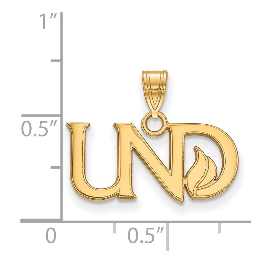 Alternate view of the 14k Gold Plated Silver North Dakota Small Pendant by The Black Bow Jewelry Co.