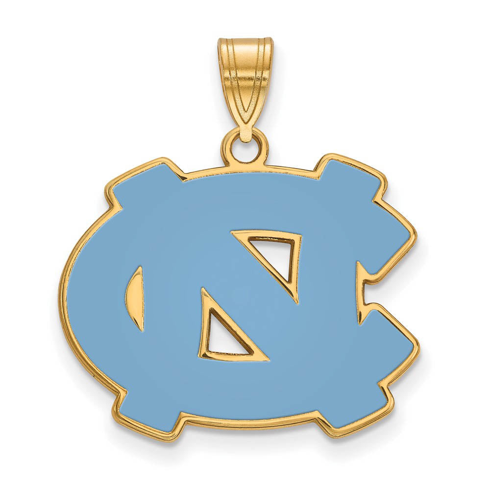 14k Gold Plated Silver North Carolina Large Enamel Pendant, Item P25139 by The Black Bow Jewelry Co.
