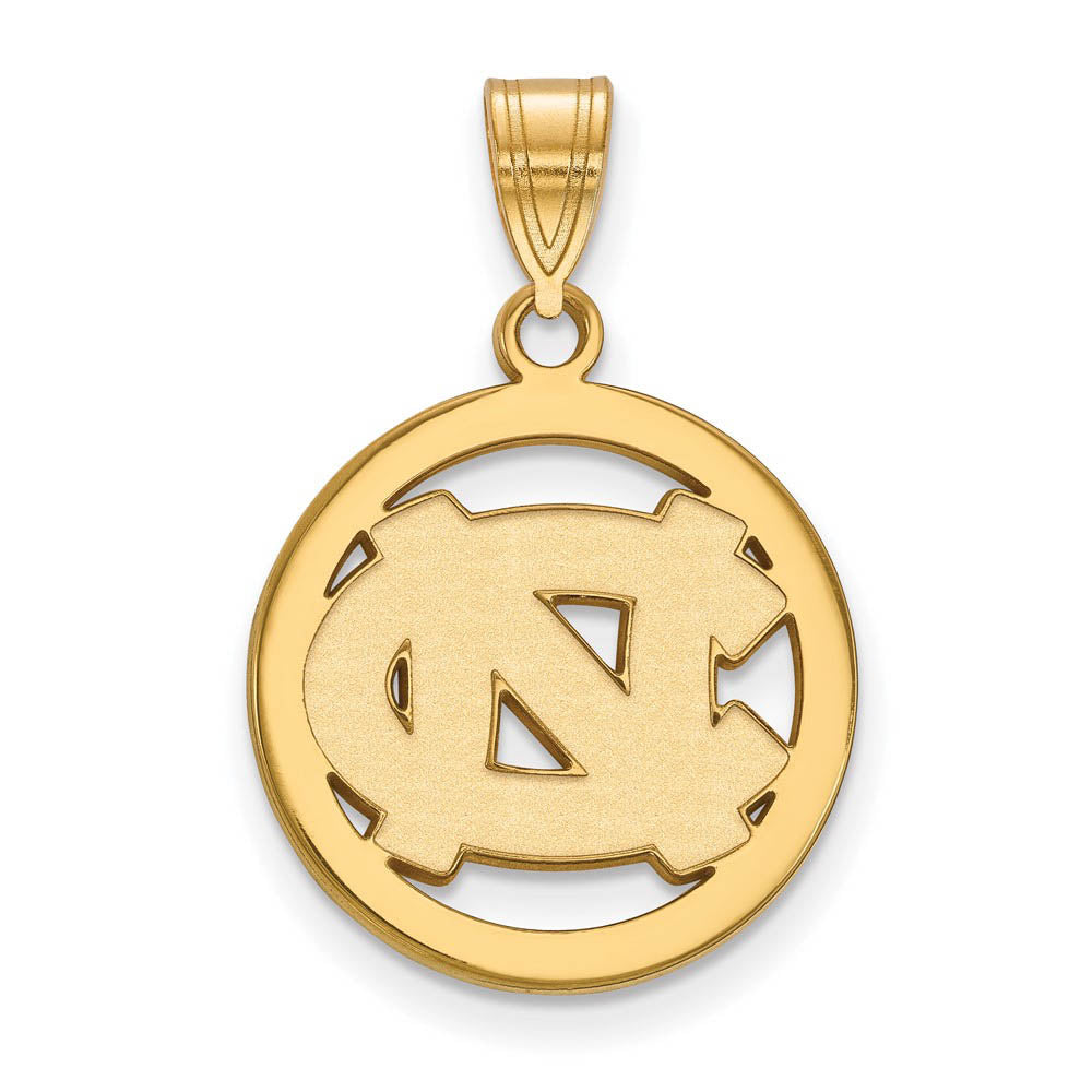14k Gold Plated Silver North Carolina Small Circle Pendant, Item P25153 by The Black Bow Jewelry Co.