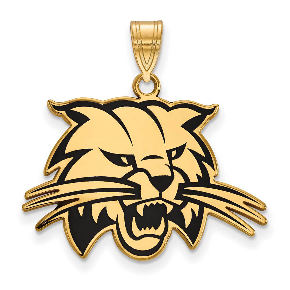 14k Gold Plated Silver Ohio U. Large Enamel Pendant, Item P25166 by The Black Bow Jewelry Co.