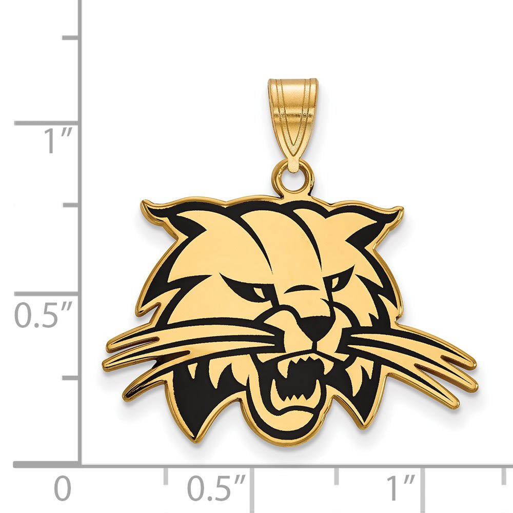 Alternate view of the 14k Gold Plated Silver Ohio U. Large Enamel Pendant by The Black Bow Jewelry Co.