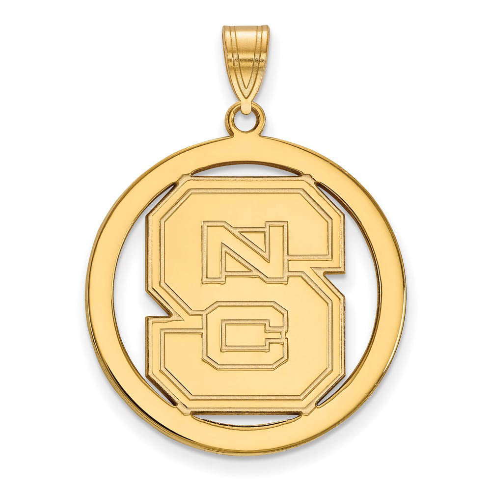 14k Gold Plated Silver North Carolina State L Pendant in C, Item P25215 by The Black Bow Jewelry Co.