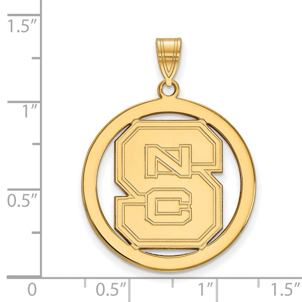 Alternate view of the 14k Gold Plated Silver North Carolina State L Pendant in C by The Black Bow Jewelry Co.
