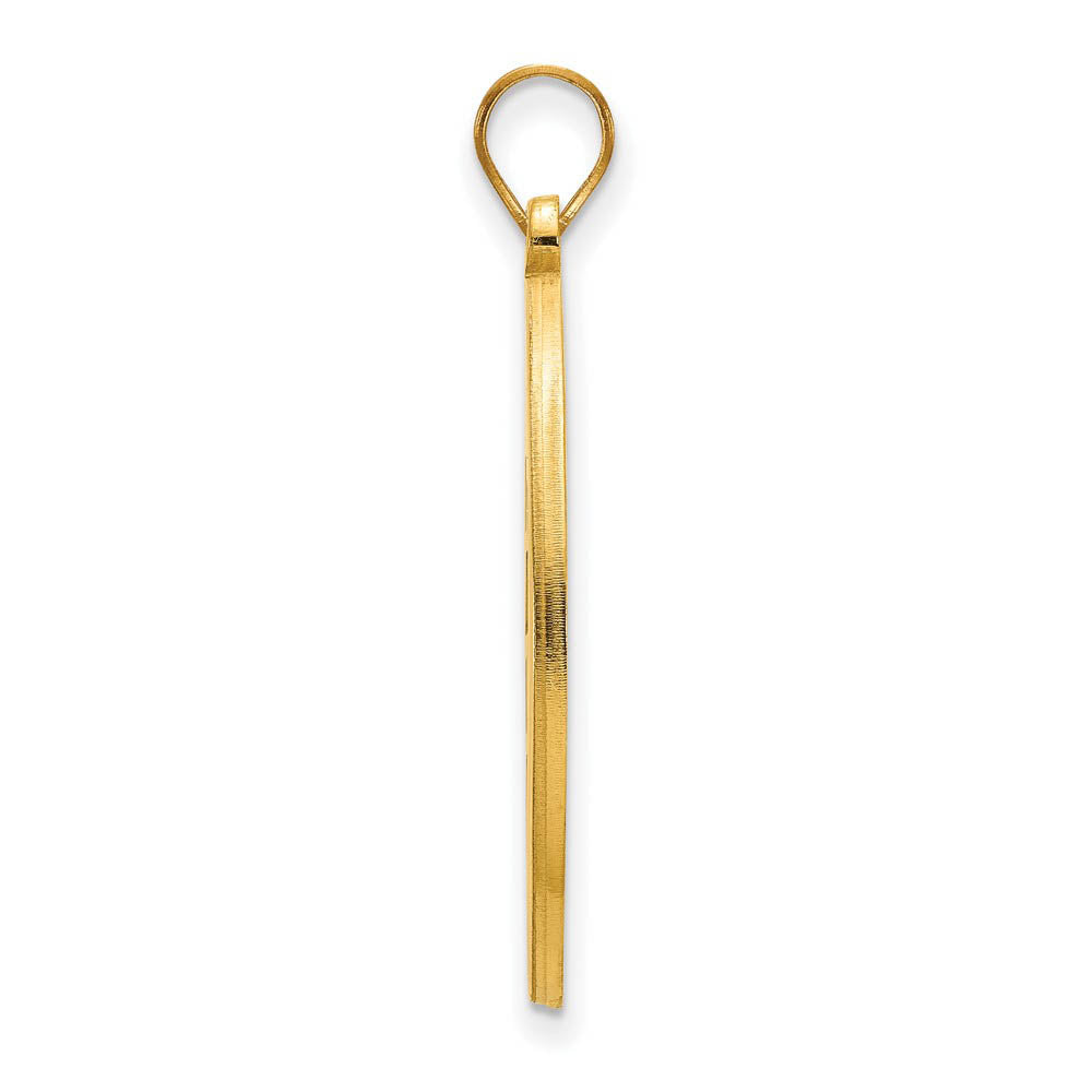 Alternate view of the 14k Gold Plated Silver West Virginia U. XL Circle Pendant by The Black Bow Jewelry Co.