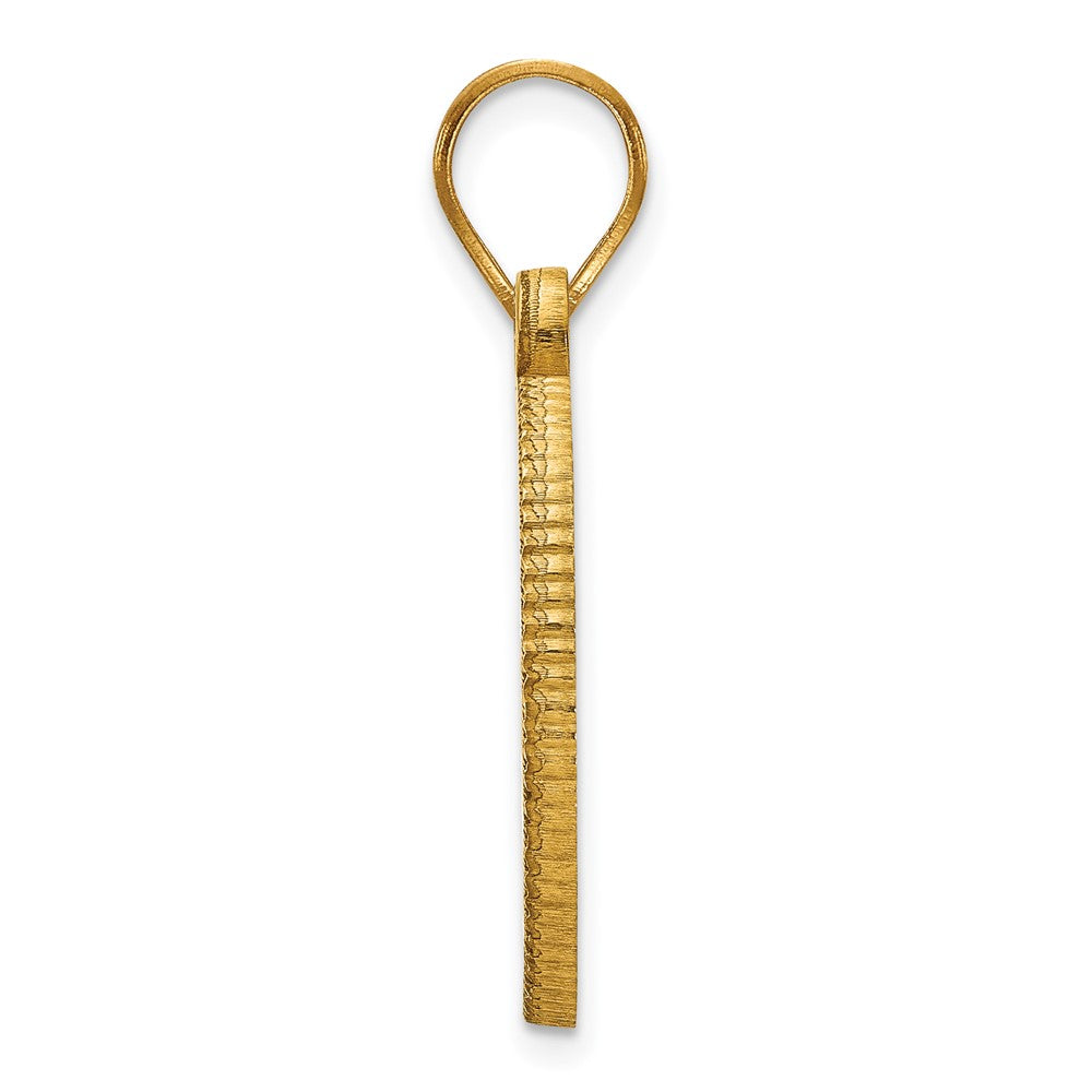 Alternate view of the 14k Gold Plated Silver Baylor U Medium Crest Disc Pendant by The Black Bow Jewelry Co.