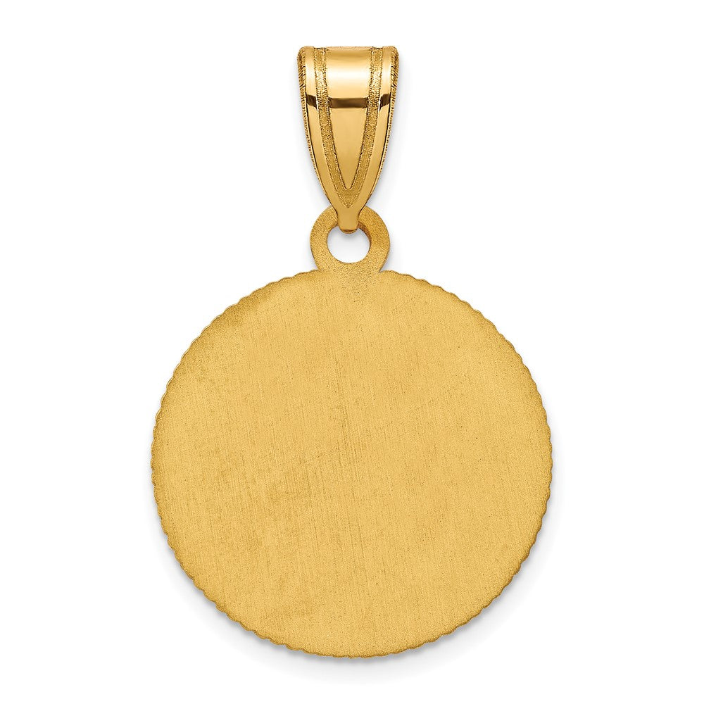 Alternate view of the 14k Gold Plated Silver Baylor U Medium Crest Disc Pendant by The Black Bow Jewelry Co.