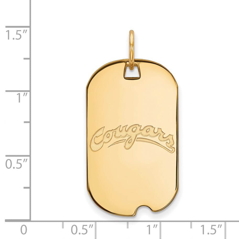 Alternate view of the 14k Gold Plated Silver Washington State Script Dog Tag Pendant by The Black Bow Jewelry Co.