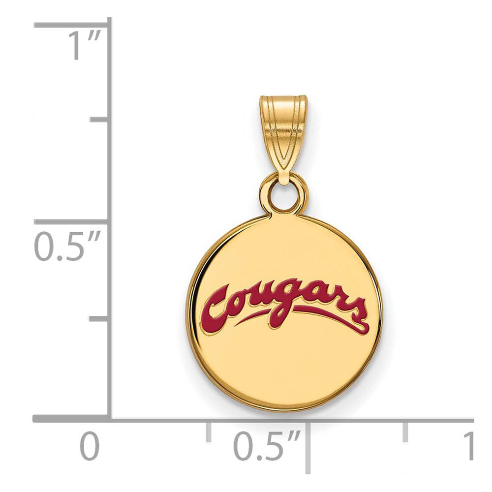Alternate view of the 14k Gold Plated Silver Washington State Small Enamel Disc Pendant by The Black Bow Jewelry Co.