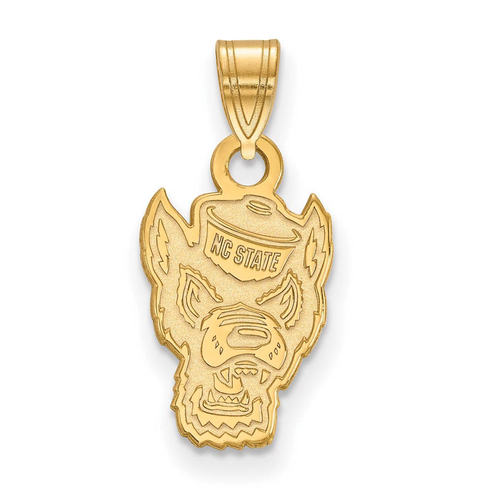 14k Gold Plated Silver North Carolina State Small Logo Pendant, Item P25333 by The Black Bow Jewelry Co.