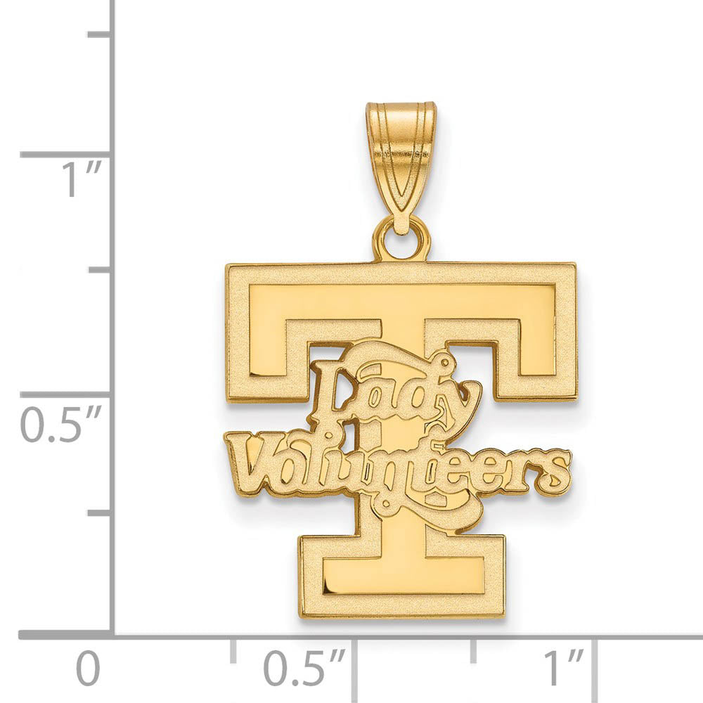 Alternate view of the 14k Gold Plated Silver U. of Tennessee Large 'T' Logo Pendant by The Black Bow Jewelry Co.