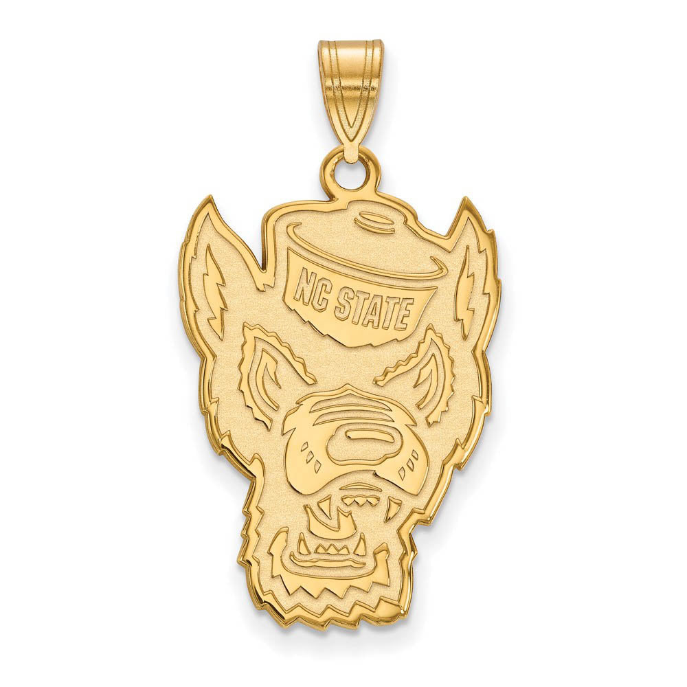 14k Gold Plated Silver North Carolina State XL Logo Pendant, Item P25379 by The Black Bow Jewelry Co.