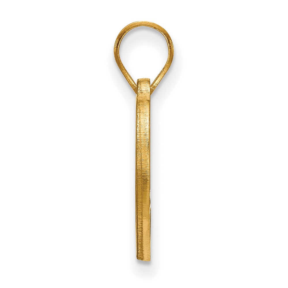 Alternate view of the 14k Gold Plated Silver Wake Forest U. Logo Heart Pendant by The Black Bow Jewelry Co.