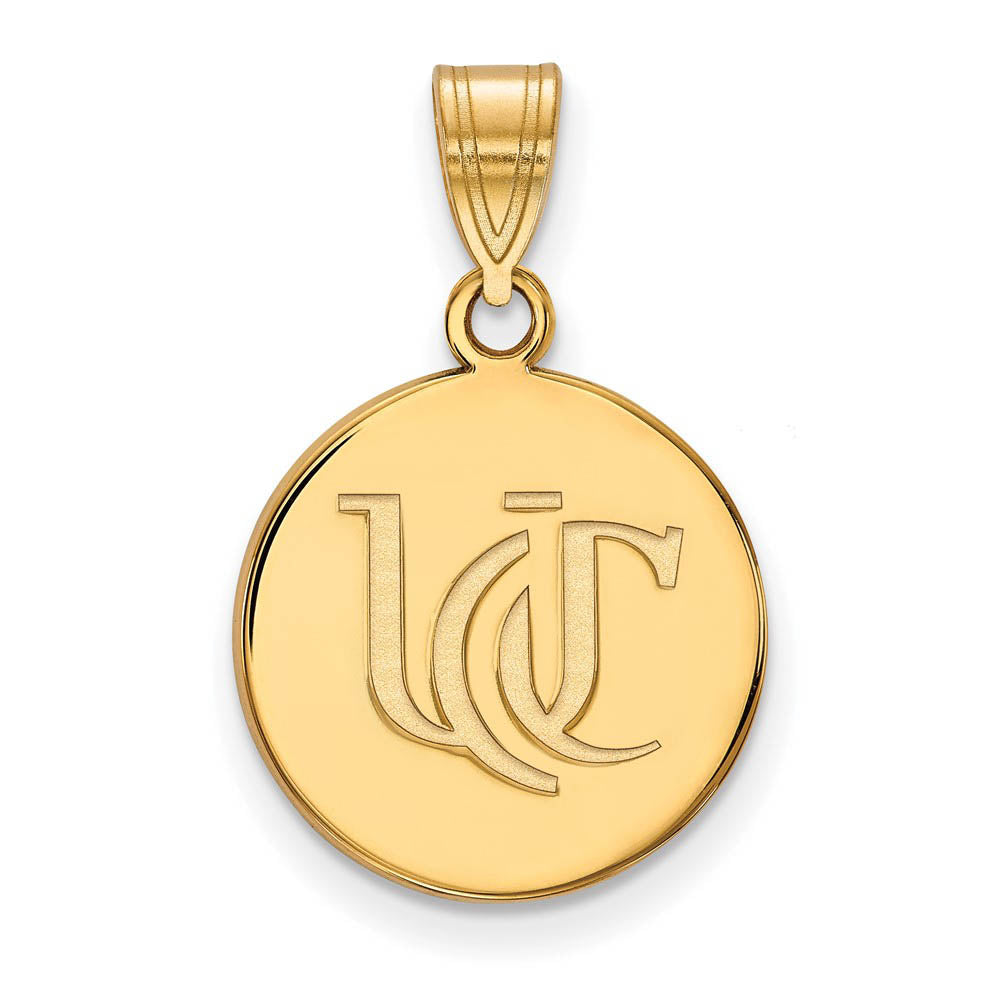 14k Gold Plated Silver U. of Cincinnati Medium Pendant, Item P25390 by The Black Bow Jewelry Co.